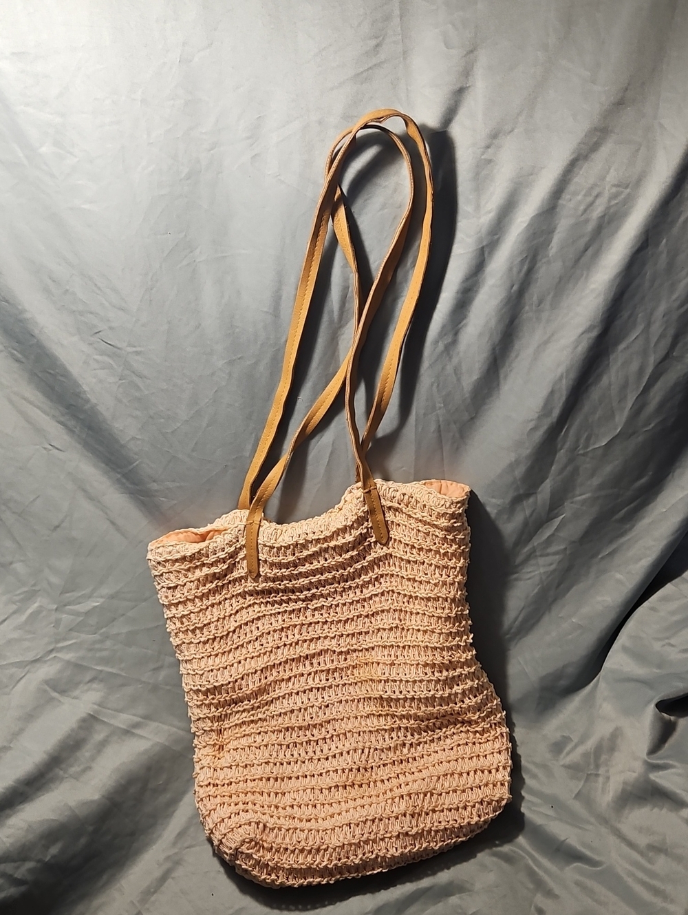 Women’s Peachy Crochet Tote Bag with Shoulder Straps